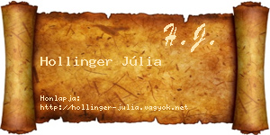 Hollinger Júlia névjegykártya